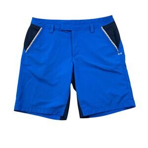 Under Armour Golf Shorts Men's 38 Blue Colorblock Pockets Performance